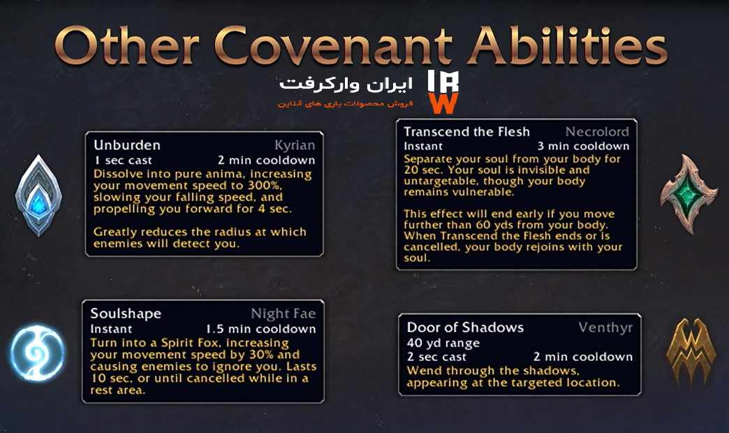 covenant abilities بسته الحاقی shadowlands - Covenant ها در Shadowlands بازی World Of Warcraft